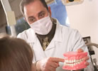 Hygenist educating patient